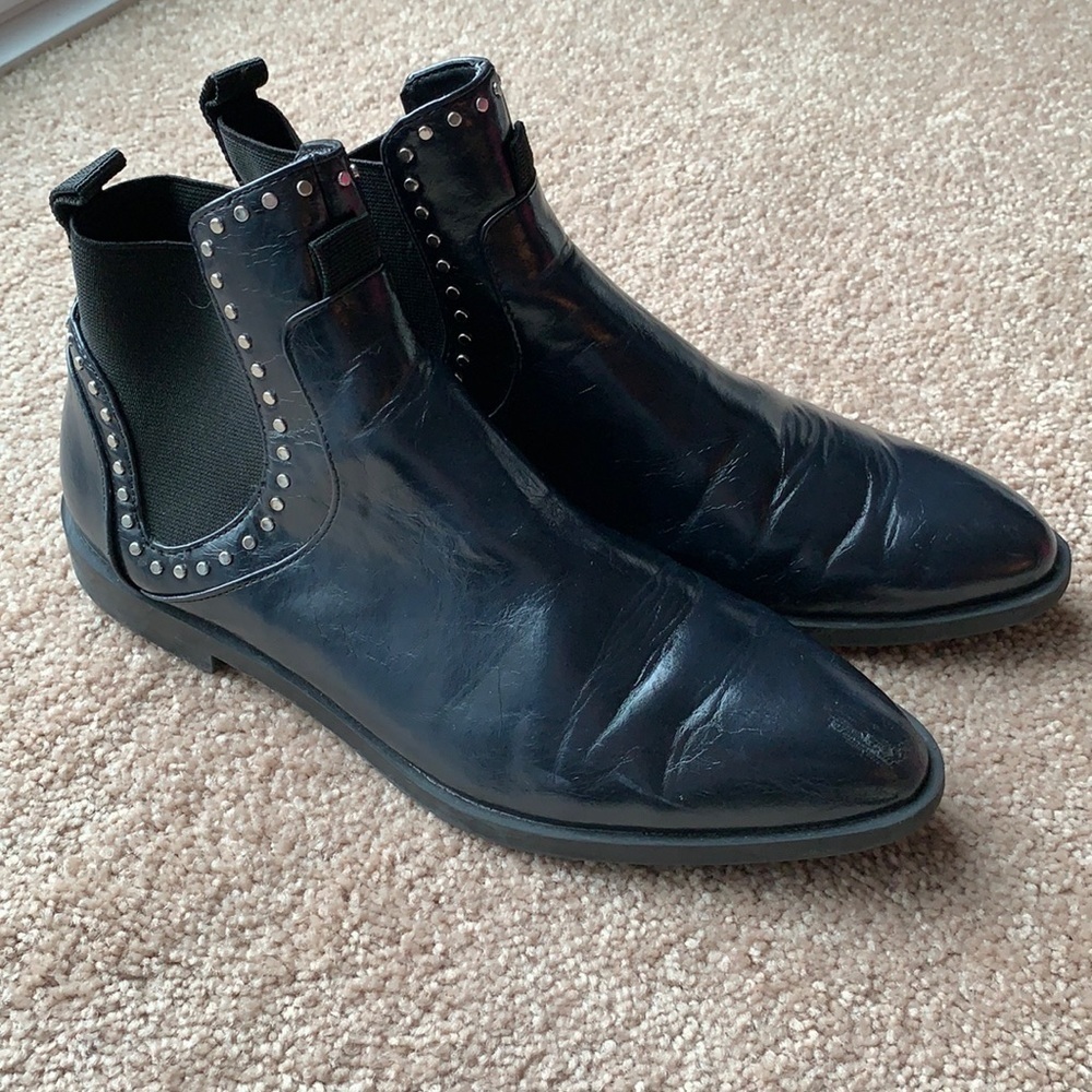 Zara faux leather studded boots